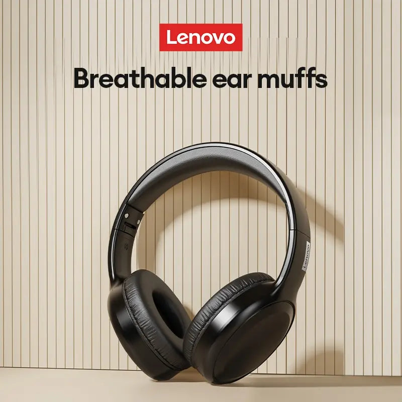 Lenovo TH30 Wireless Bluetooth 5.3 Headphones - Foldable Gaming Headset with Mic, 250mAh Battery, Noise-Cancelling
