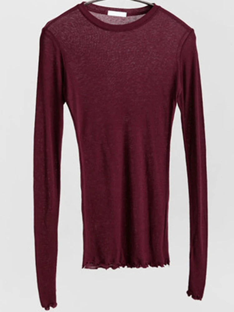 Cotton Stretch Long Sleeve Women's T-Shirt – Slim Fit