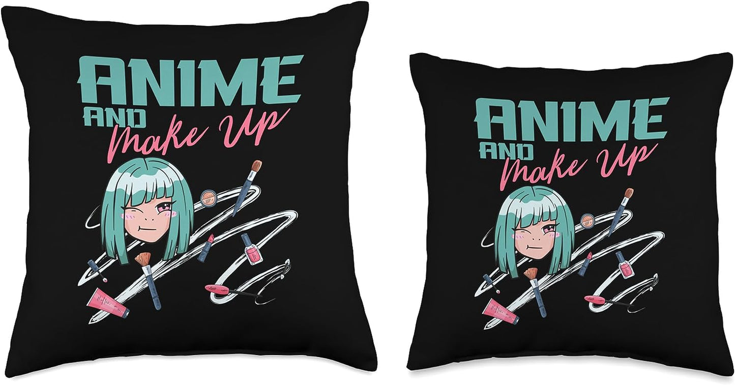 Anime and Make up Otaku Make up Artist Japanese Anime Throw Pillow