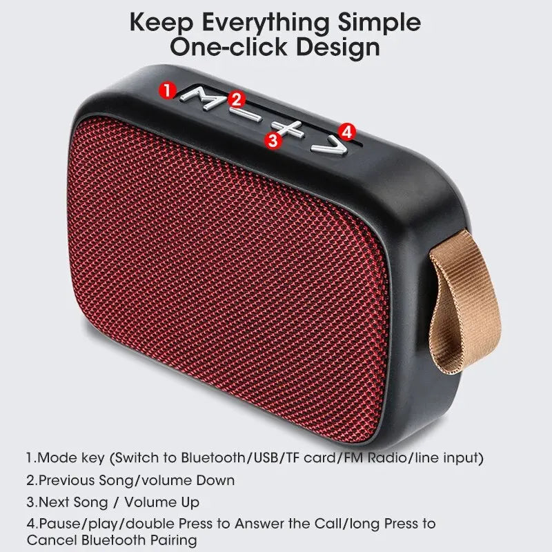 Wireless Bluetooth Speaker - Portable Outdoor Mini Subwoofer for Home, Cloth Card Speaker