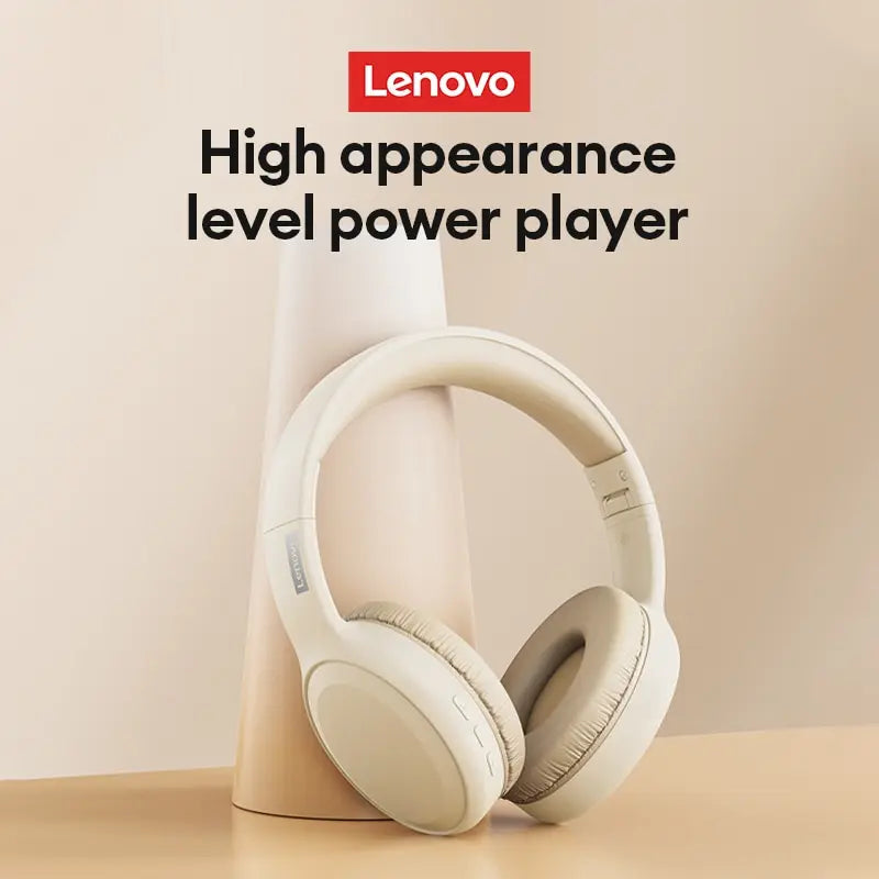 Lenovo TH30 Wireless Bluetooth 5.3 Headphones - Foldable Gaming Headset with Mic, 250mAh Battery, Noise-Cancelling