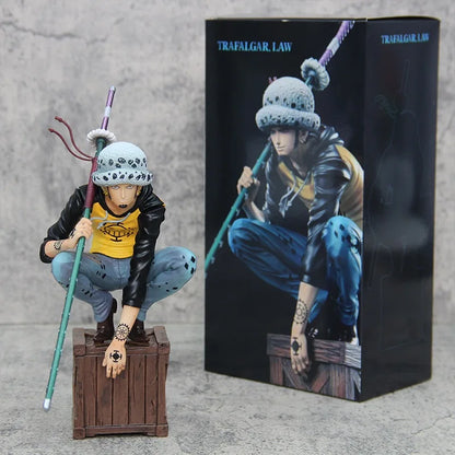 One Piece Anime Figure Squatting Trafalgar D. Water Law (21 CM)