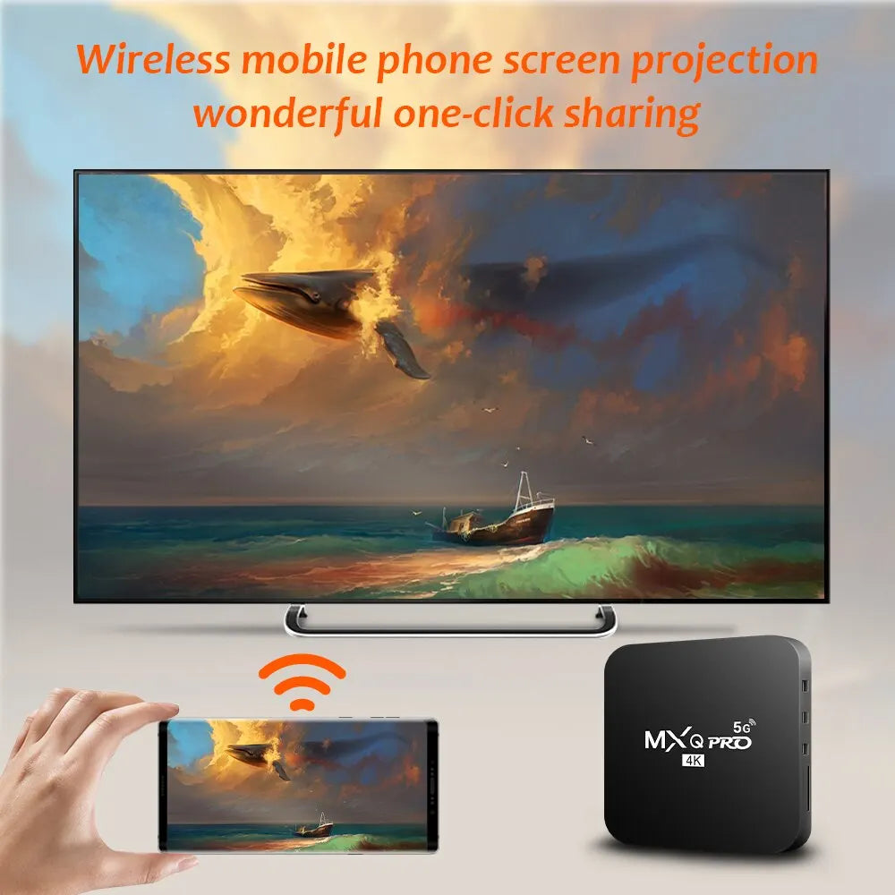 MXQ-PRO 4K Android 10.0 Smart TV Box - Dual Wi-Fi, 4K HD, Voice Assistant, 3D Media Player