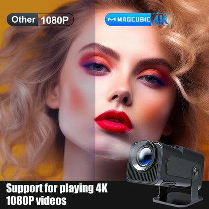 Magcubic HY320 Projector - Android 11, 4K Native, 390 ANSI Lumens, Dual Wi-Fi 6, Bluetooth 5.0, Portable Home Cinema