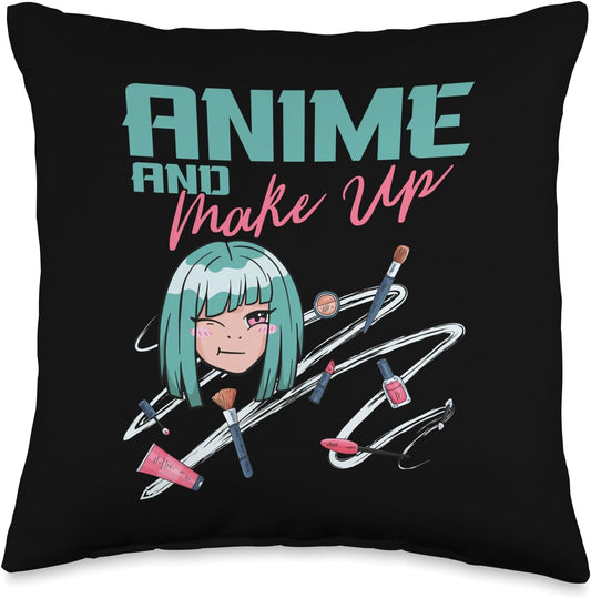 Anime and Make up Otaku Make up Artist Japanese Anime Throw Pillow