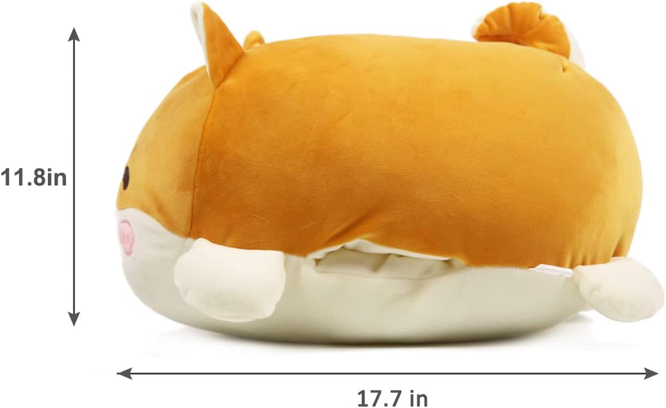 Shiba Inu Plush Pillow Stuffed Animal Cute Plush Toy Squishy Anime Corgi Plushie Fluffy Kawaii Soft Hugging Pillow for Kids Boys Girls