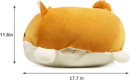 Shiba Inu Plush Pillow Stuffed Animal Cute Plush Toy Squishy Anime Corgi Plushie Fluffy Kawaii Soft Hugging Pillow for Kids Boys Girls