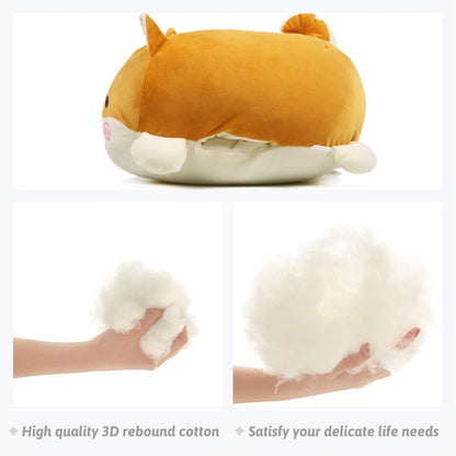 Shiba Inu Plush Pillow Stuffed Animal Cute Plush Toy Squishy Anime Corgi Plushie Fluffy Kawaii Soft Hugging Pillow for Kids Boys Girls